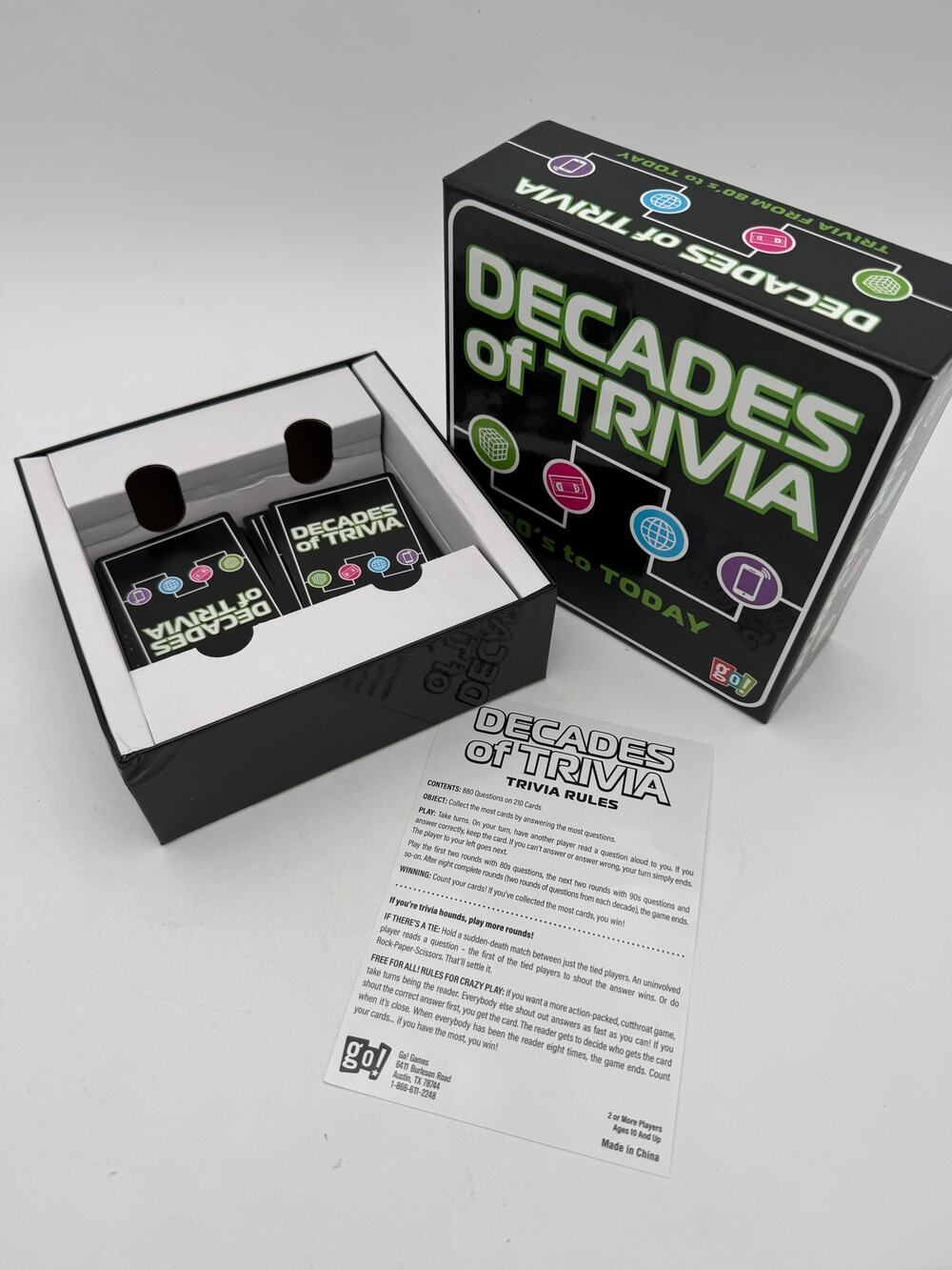 Decades of Trivia 80's to Today Card Game by Go! Games